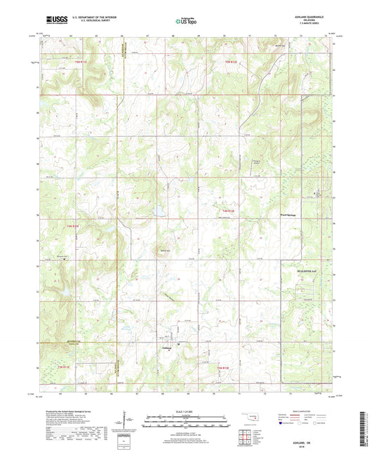 Ashland Oklahoma US Topo Map Image