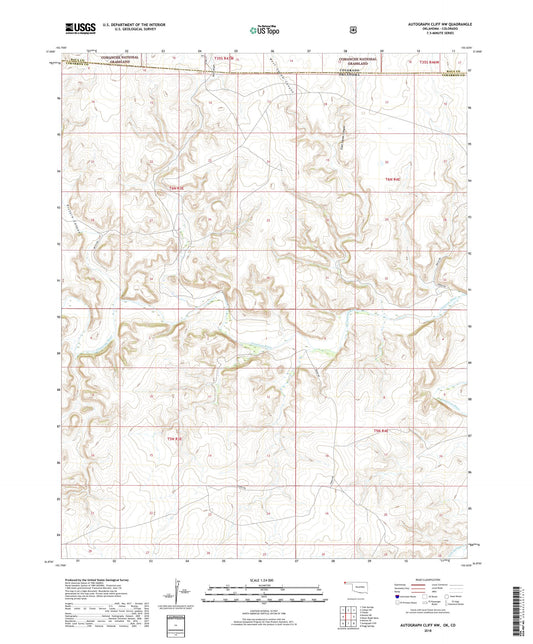 Autograph Cliff NW Oklahoma US Topo Map Image