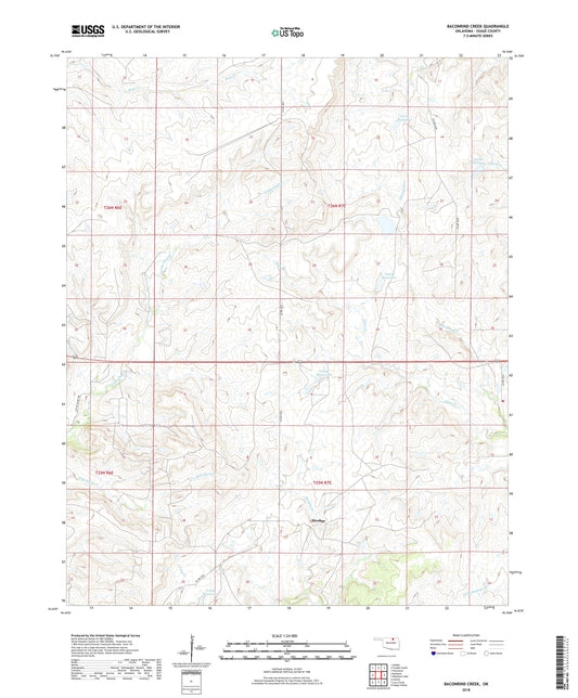 Baconrind Creek Oklahoma US Topo Map Image