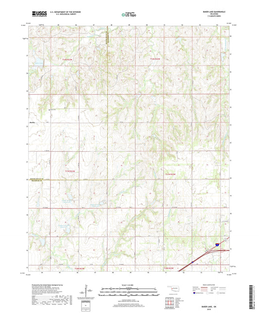 Baker Lake Oklahoma US Topo Map Image