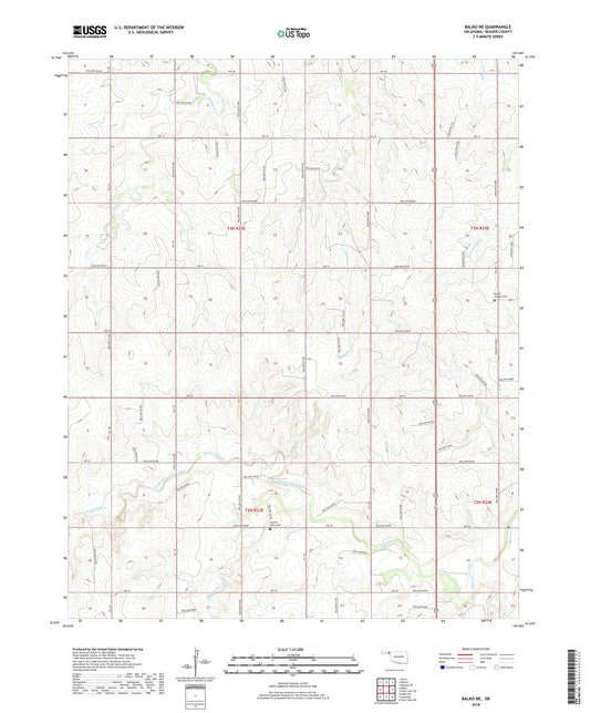 Balko NE Oklahoma US Topo Map Image