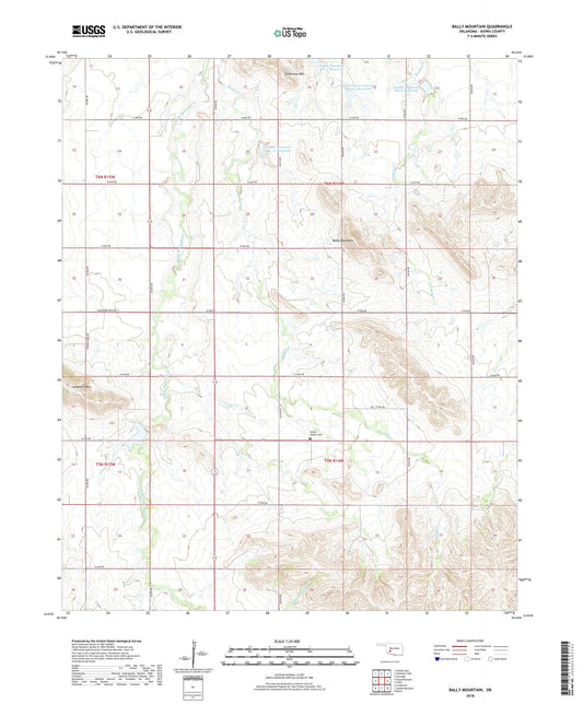 Bally Mountain Oklahoma US Topo Map Image
