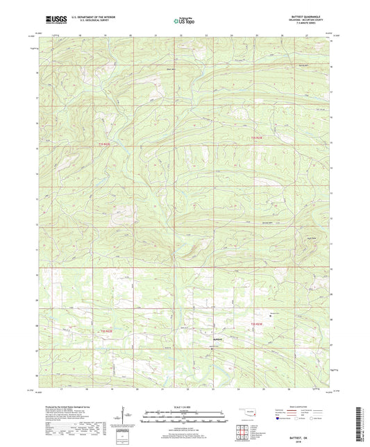 Battiest Oklahoma US Topo Map Image