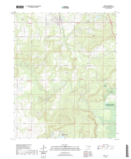 Beggs Oklahoma US Topo Map Image