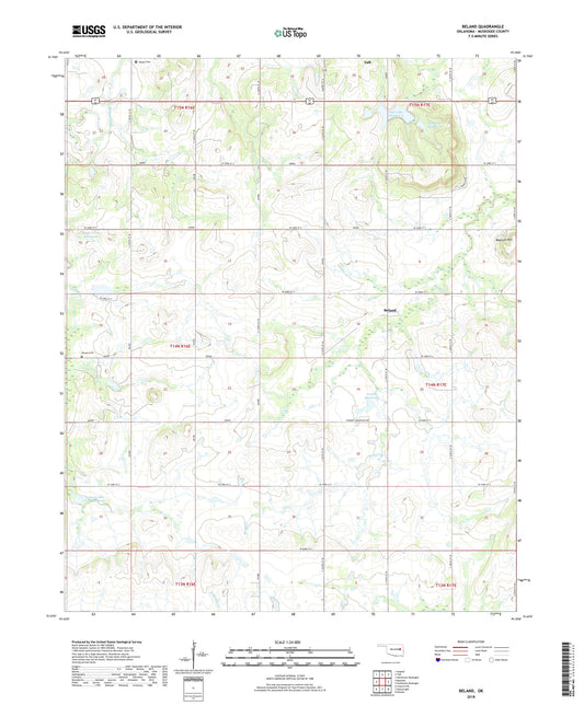 Beland Oklahoma US Topo Map Image