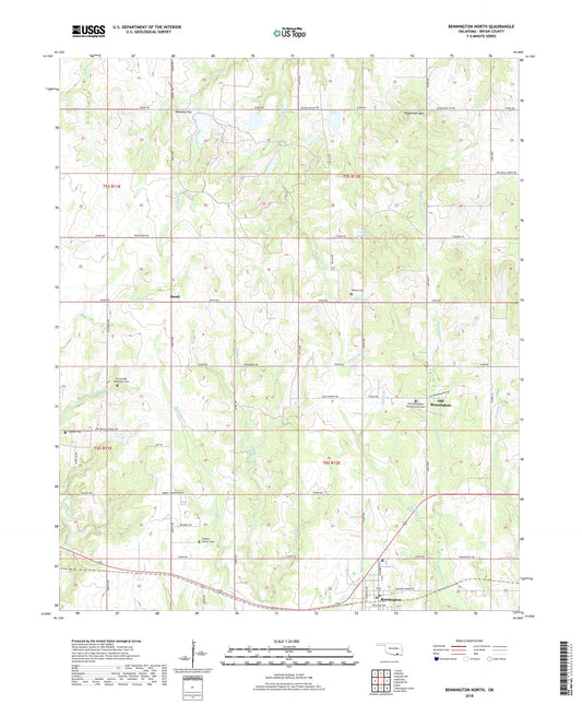Bennington North Oklahoma US Topo Map Image