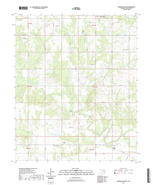 Bennington South Oklahoma US Topo Map Image