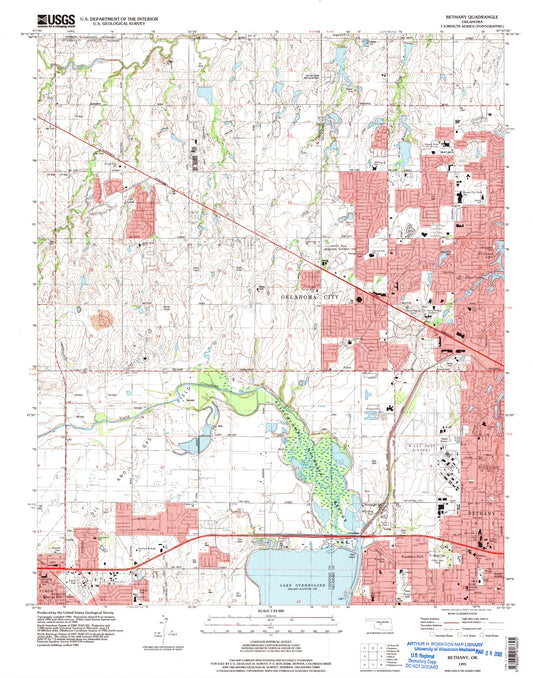 Classic USGS Bethany Oklahoma 7.5'x7.5' Topo Map Image
