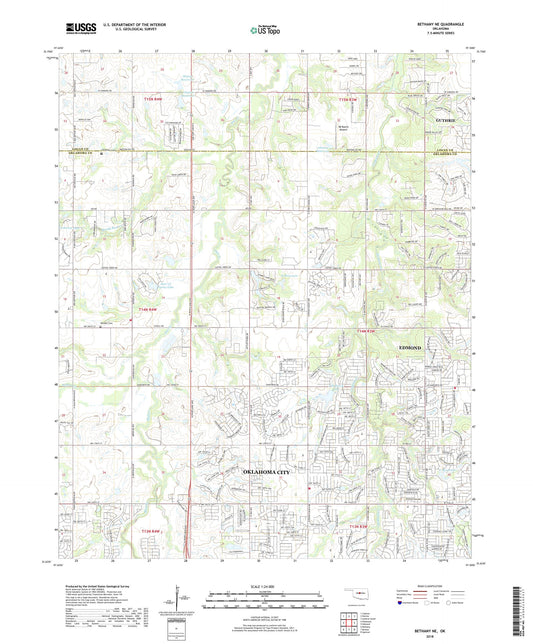 Bethany NE Oklahoma US Topo Map Image