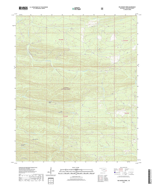 Big Hudson Creek Oklahoma US Topo Map Image