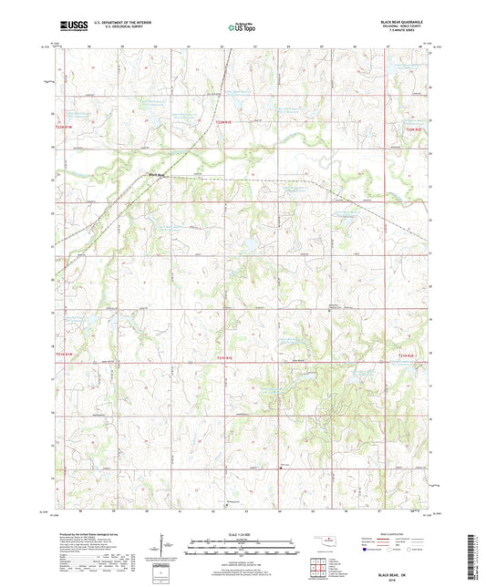 Black Bear Oklahoma US Topo Map Image