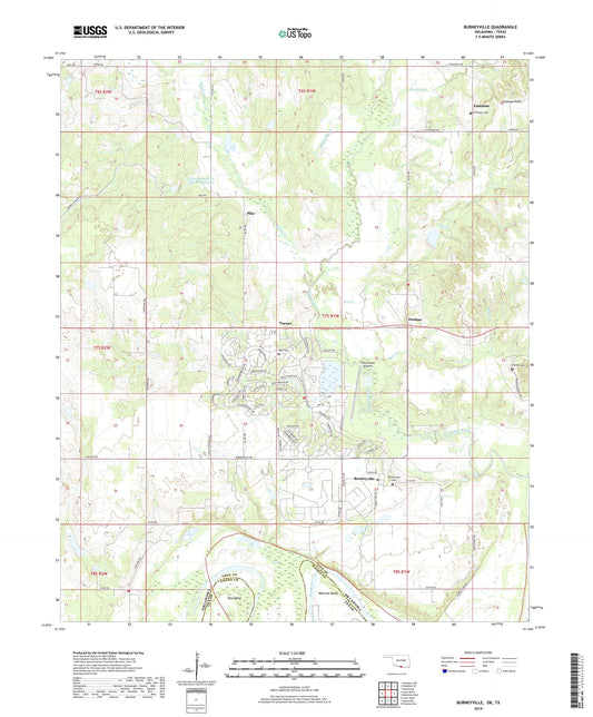 Burneyville Oklahoma US Topo Map Image