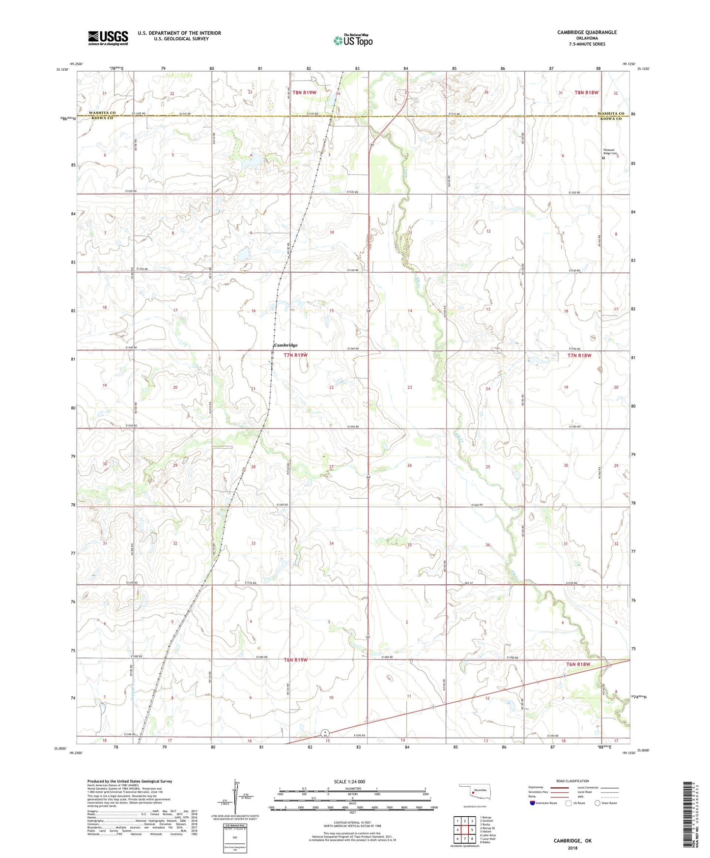 Cambridge Oklahoma US Topo Map Image