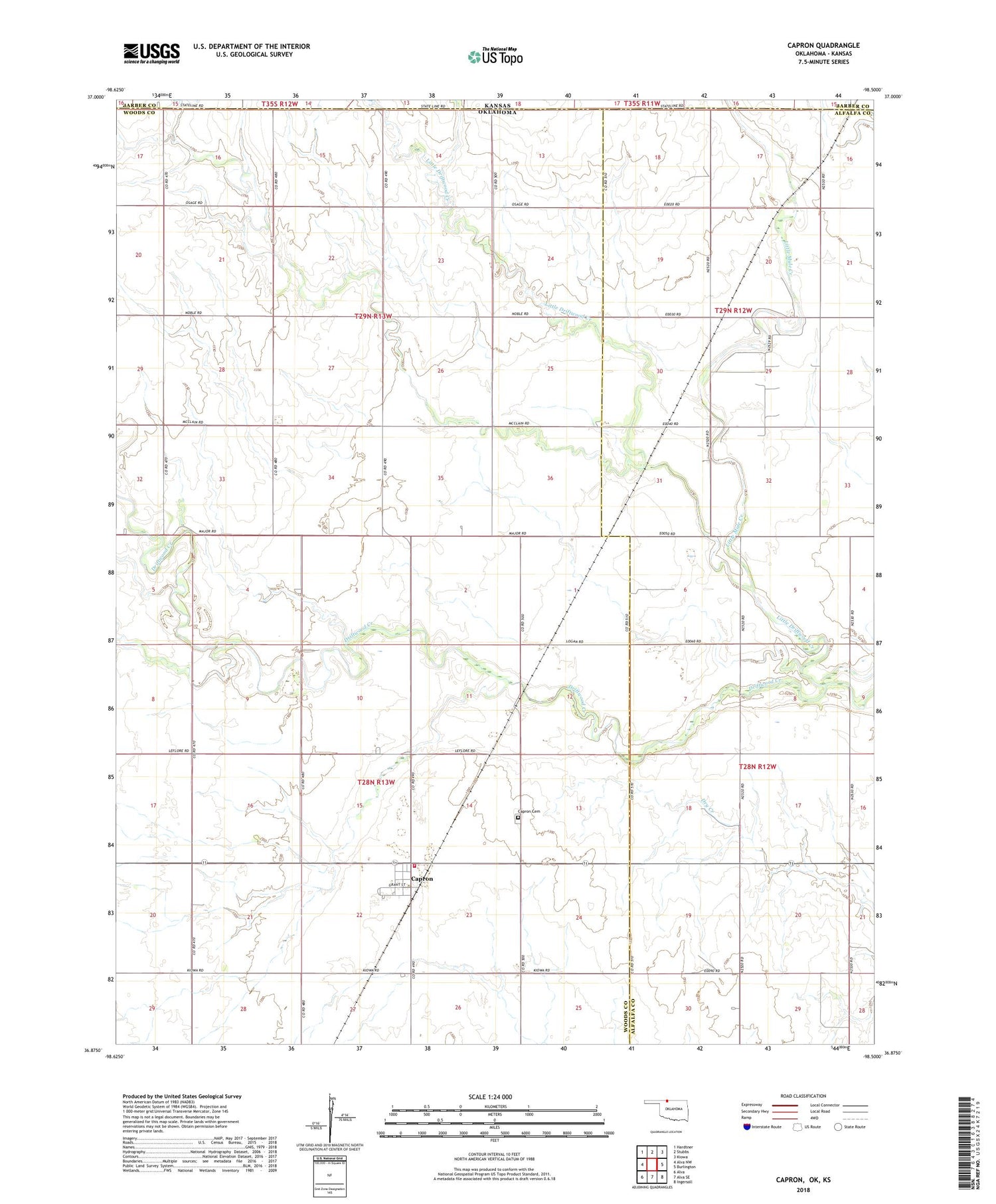 Capron Oklahoma US Topo Map Image