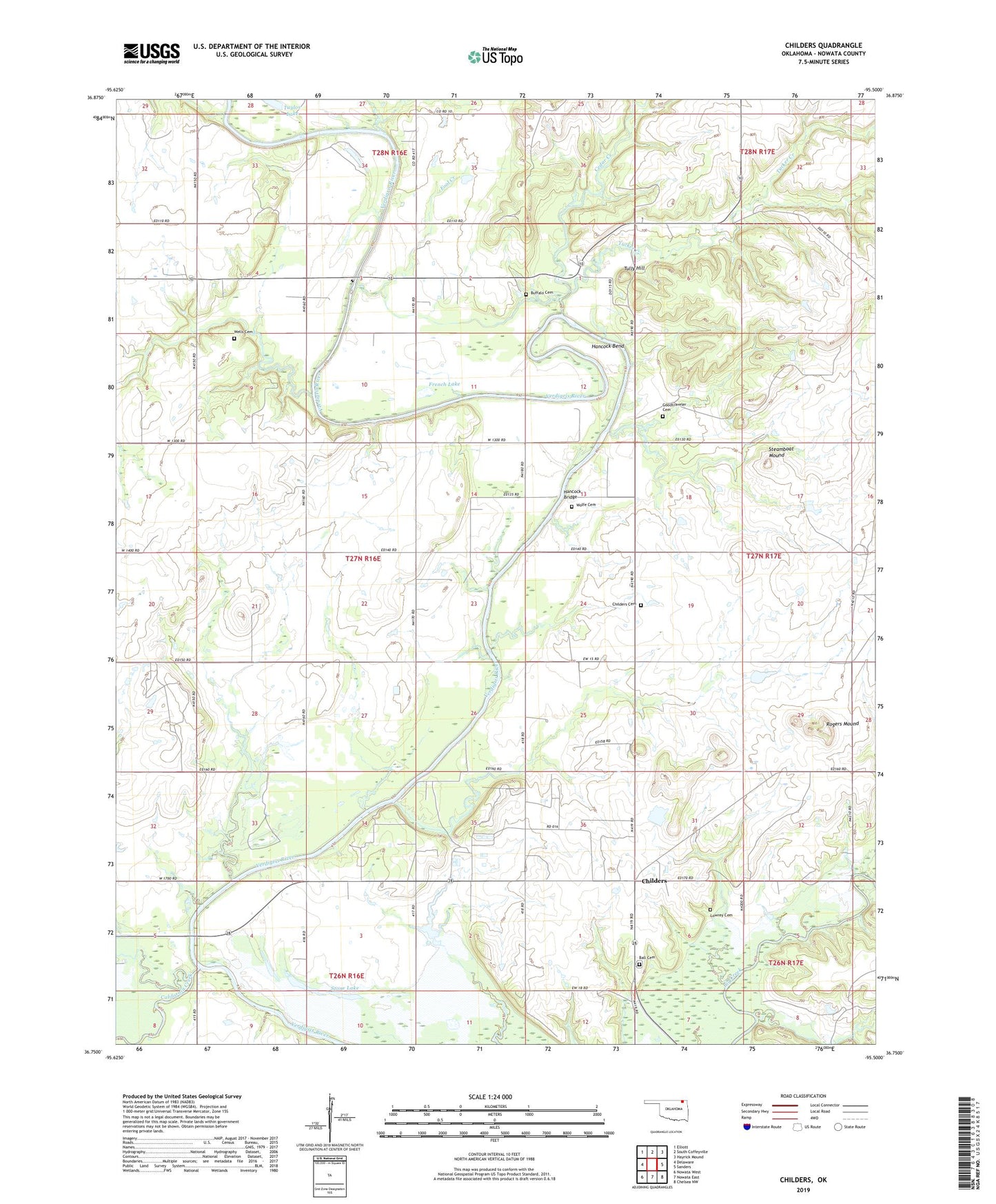 Childers Oklahoma US Topo Map Image