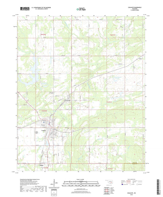 Coalgate Oklahoma US Topo Map Image