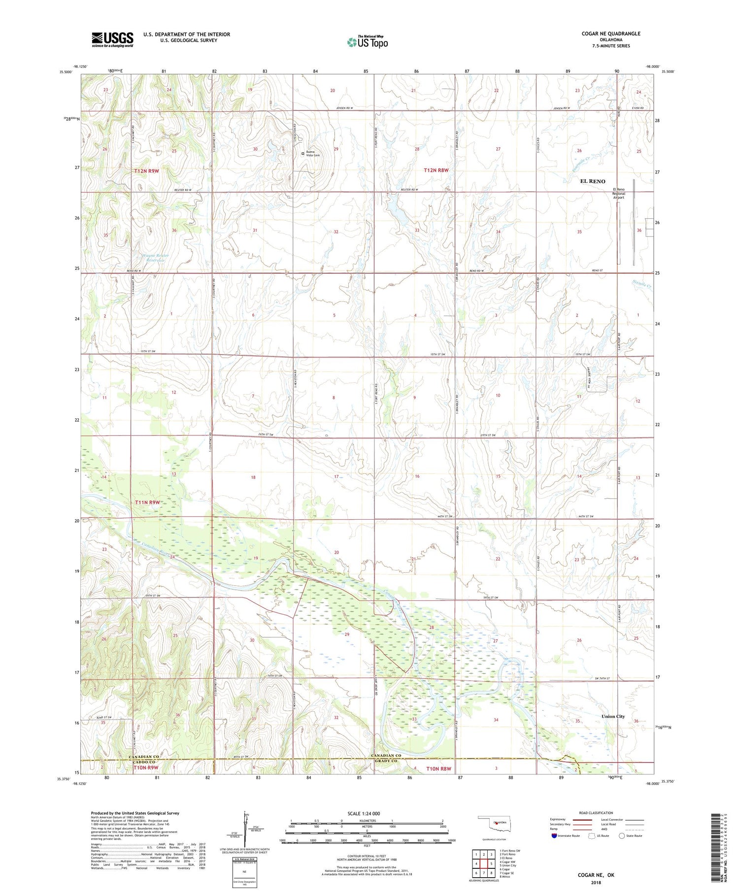 Cogar NE Oklahoma US Topo Map Image