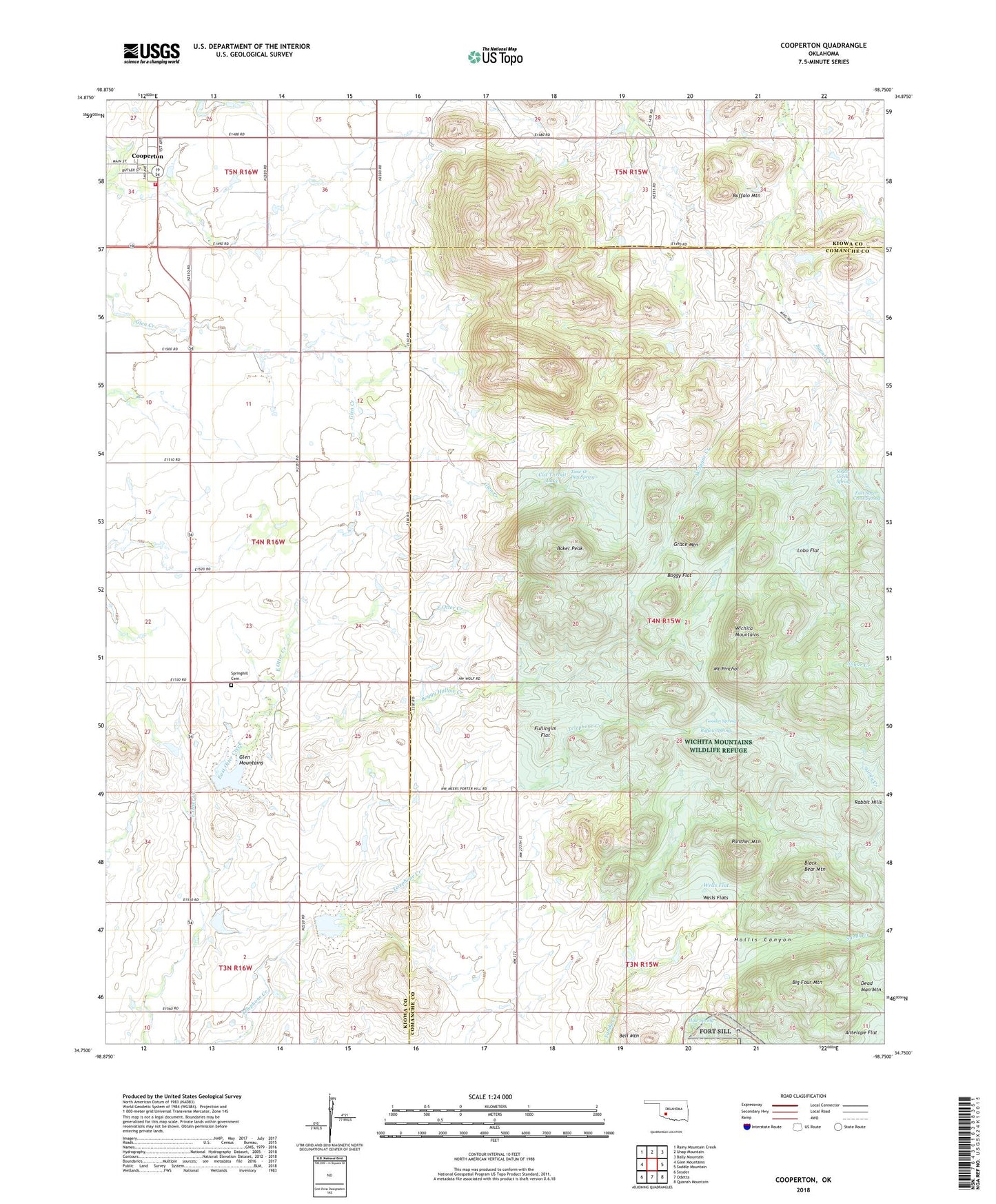 Cooperton Oklahoma US Topo Map Image