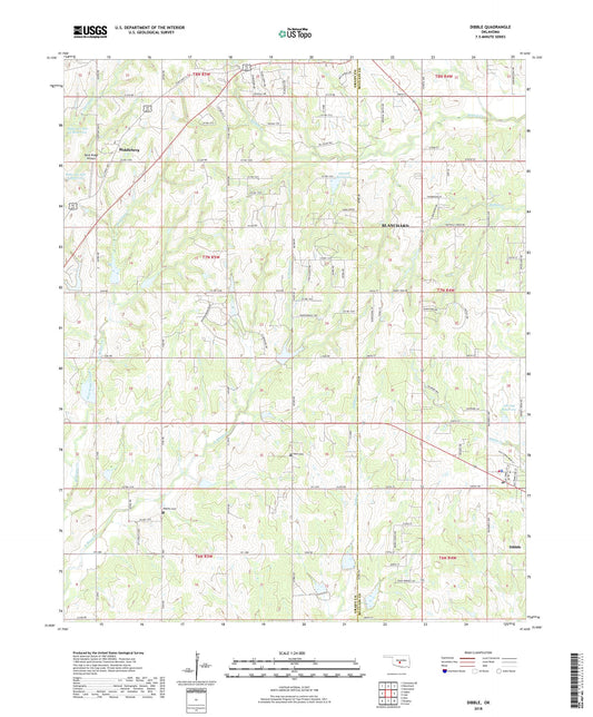 Dibble Oklahoma US Topo Map Image