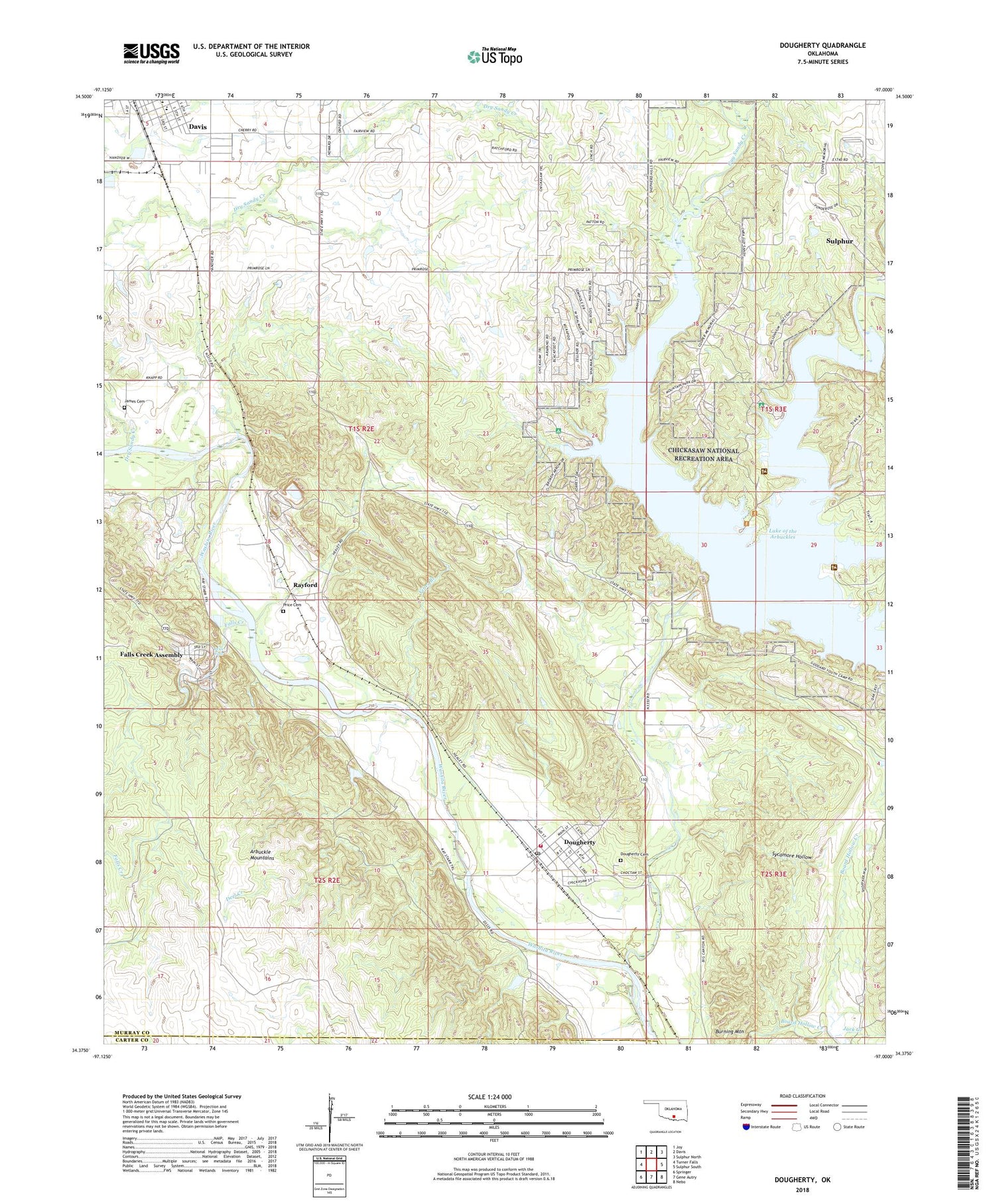 Dougherty Oklahoma US Topo Map Image
