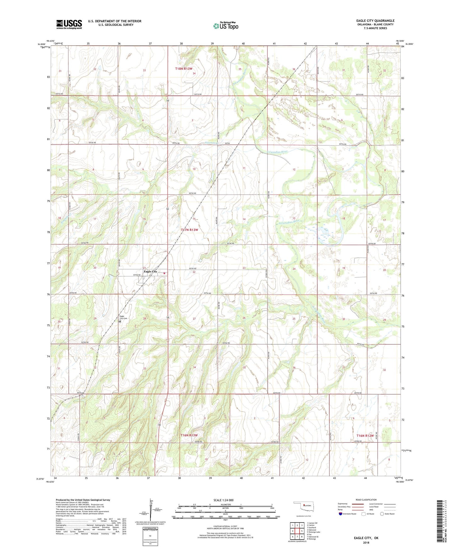 Eagle City Oklahoma US Topo Map Image