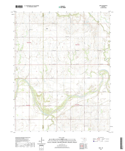 Eddy Oklahoma US Topo Map Image