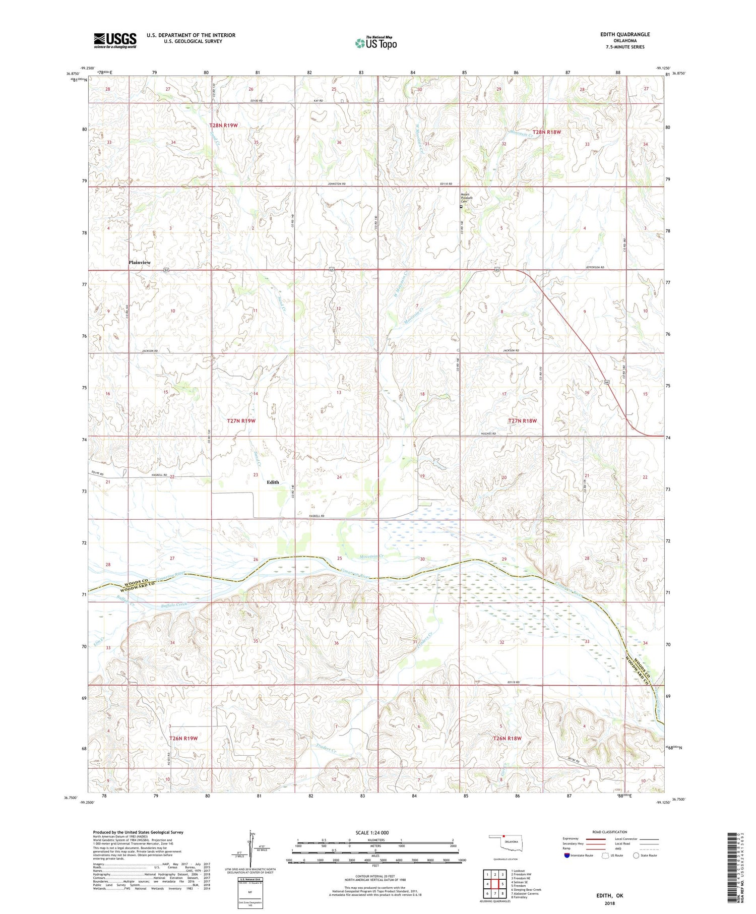 Edith Oklahoma US Topo Map Image