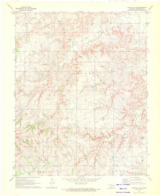 Classic USGS Fairvalley SE Oklahoma 7.5'x7.5' Topo Map Image