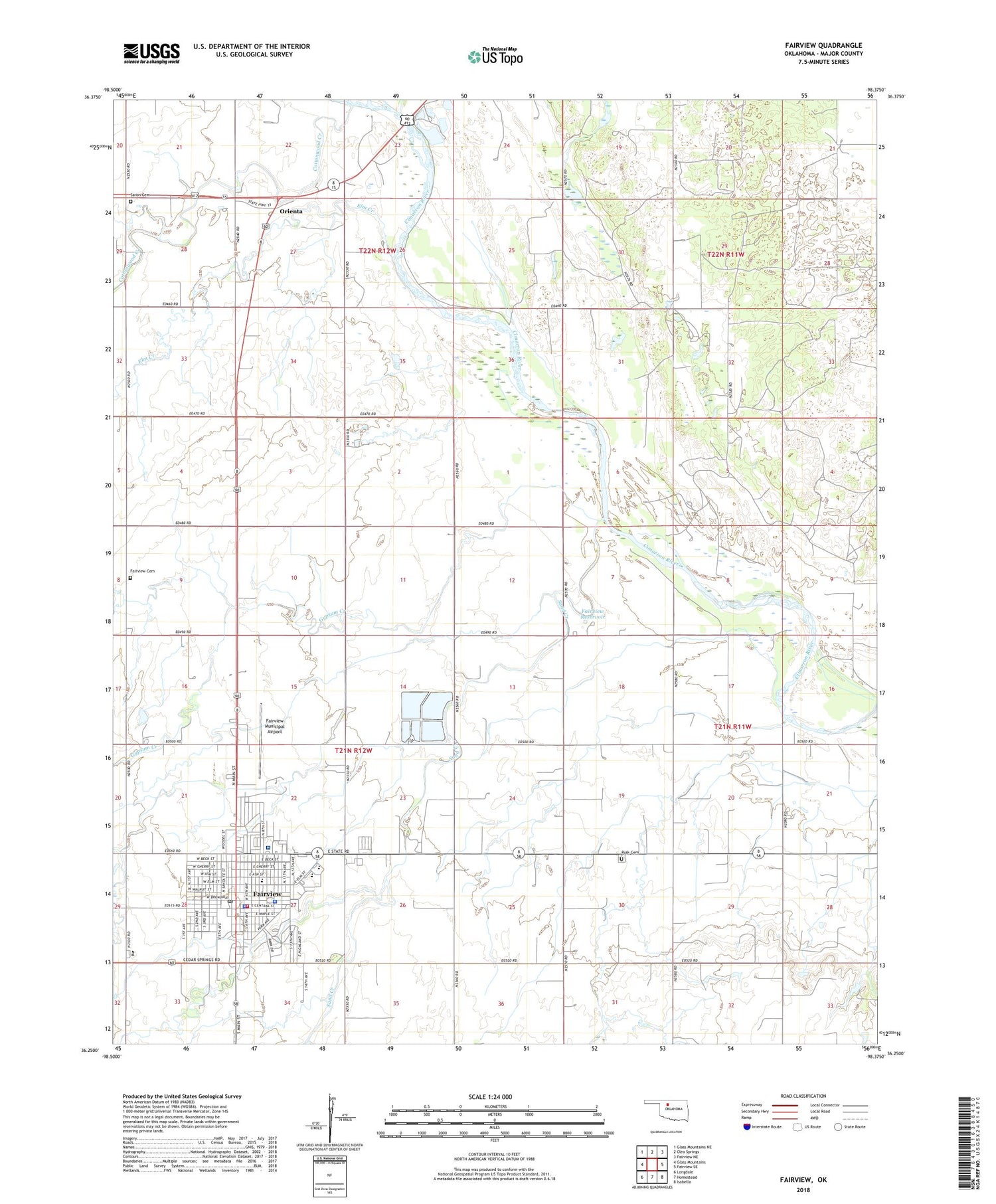 Fairview Oklahoma US Topo Map Image