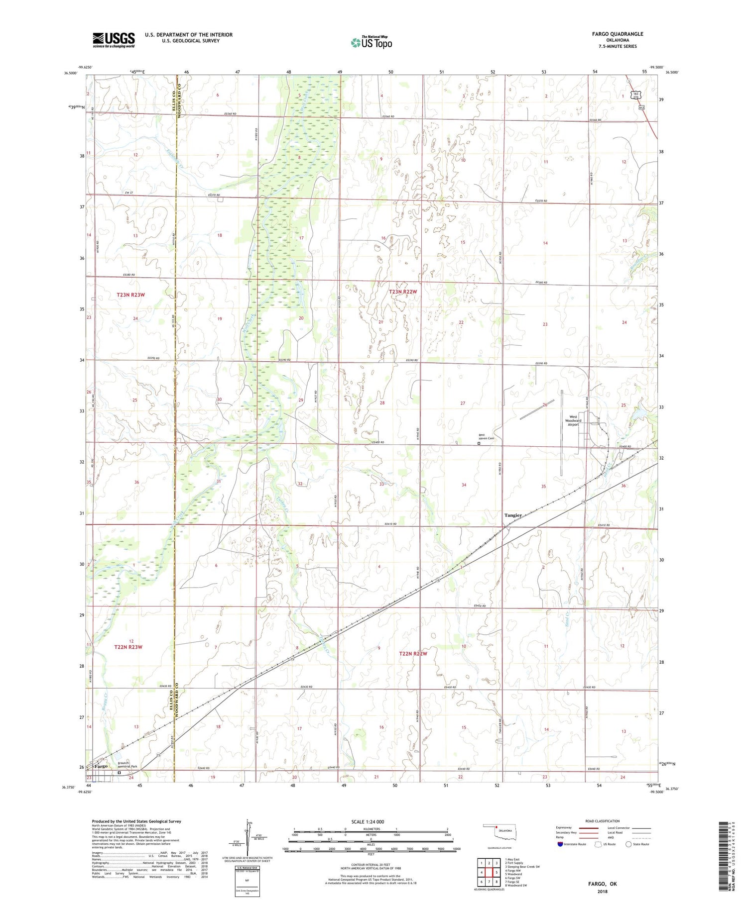 Fargo Oklahoma US Topo Map Image
