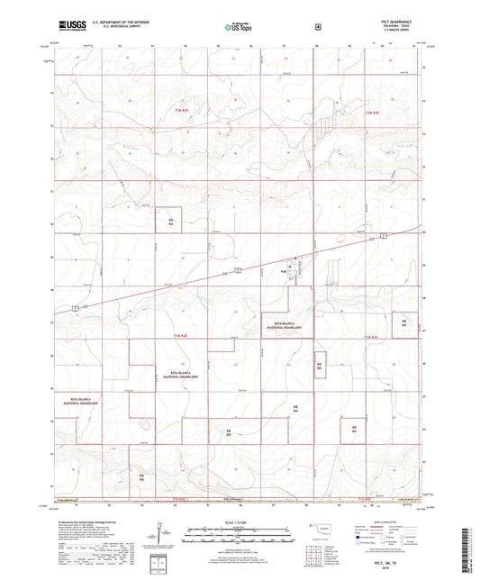Felt Oklahoma US Topo Map Image