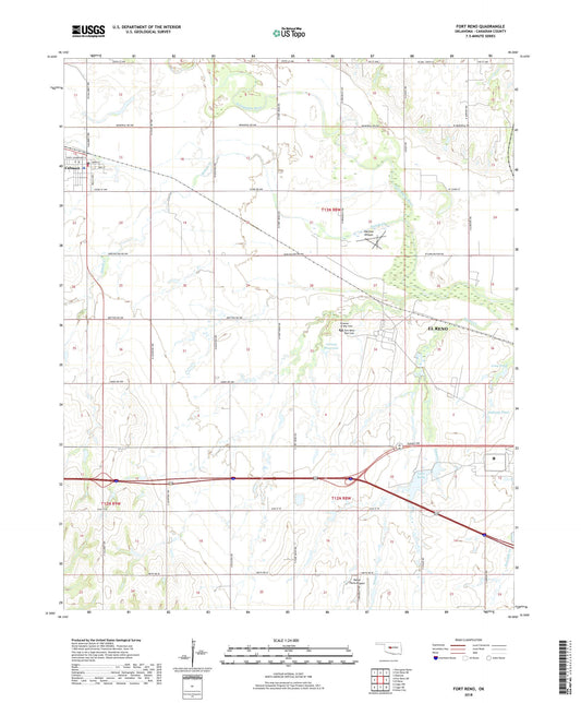 Fort Reno Oklahoma US Topo Map Image