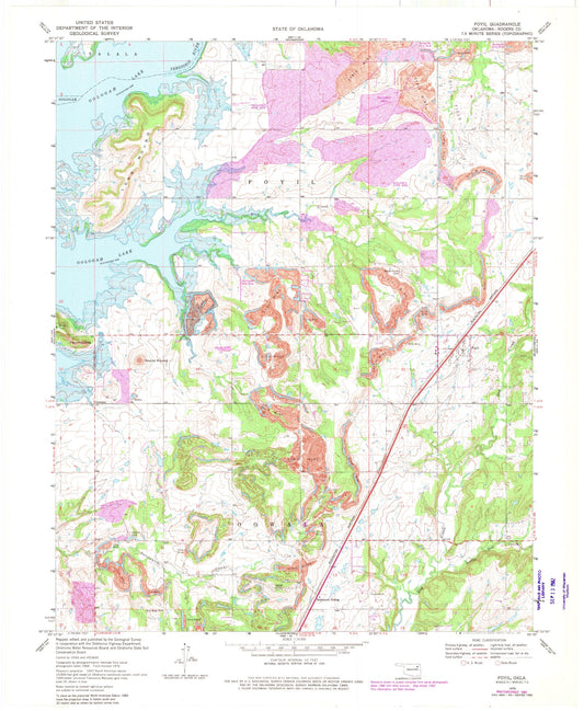 Classic USGS Foyil Oklahoma 7.5'x7.5' Topo Map Image