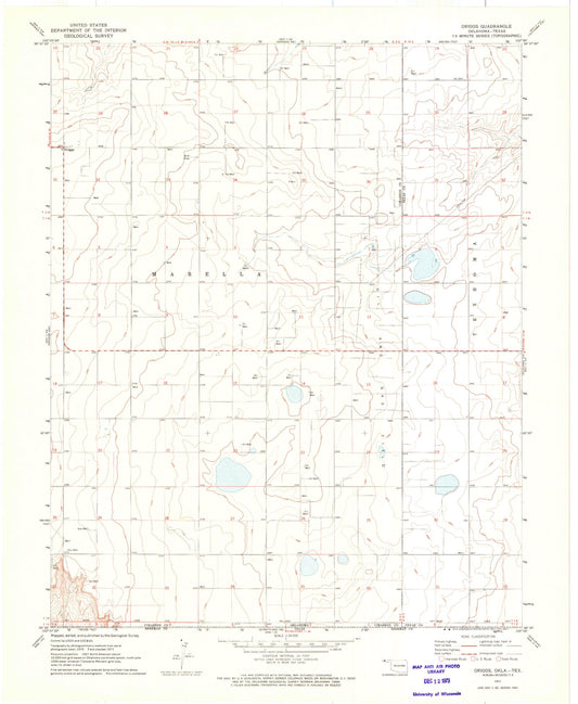 Classic USGS Griggs Oklahoma 7.5'x7.5' Topo Map Image