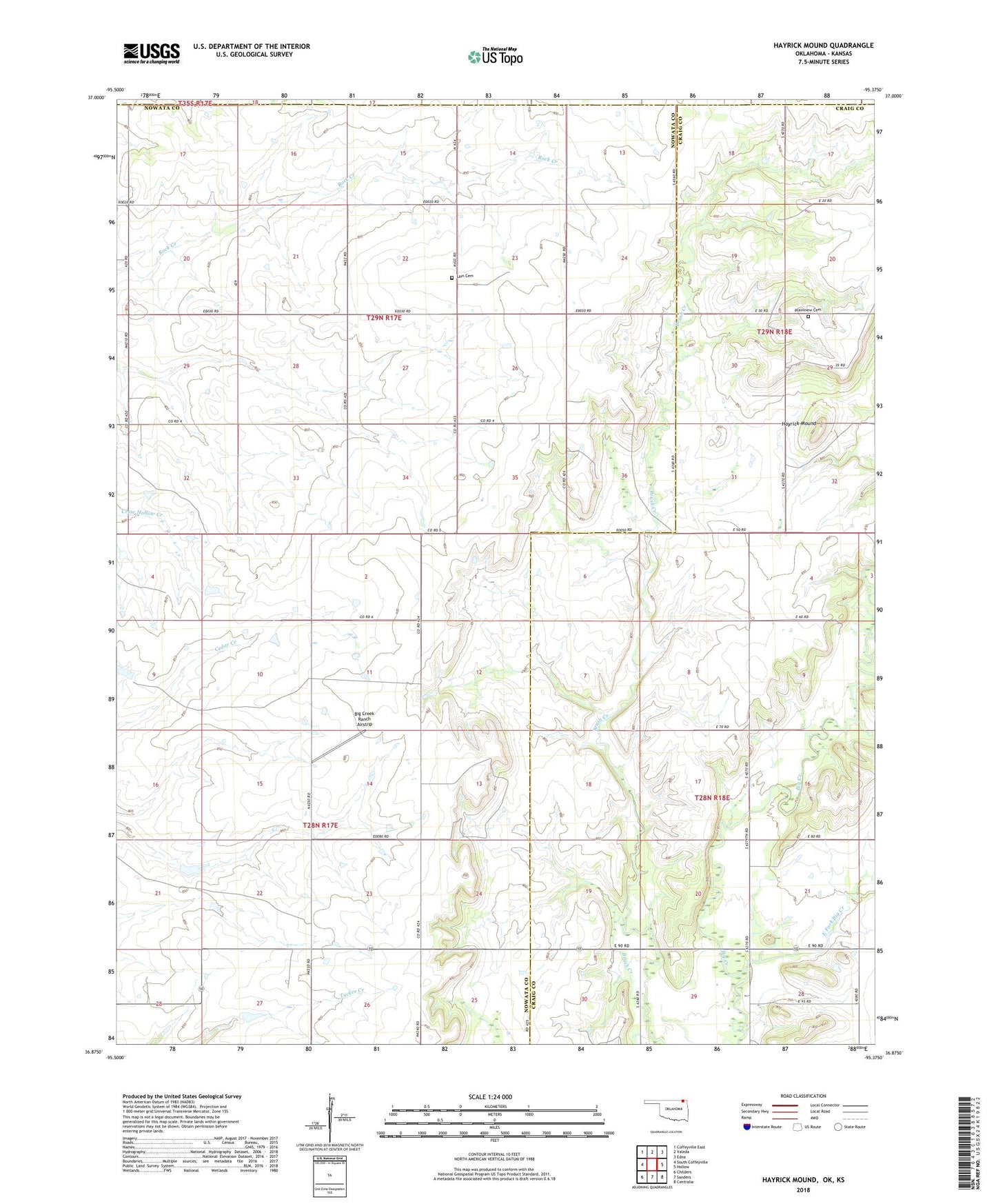 Hayrick Mound Oklahoma US Topo Map Image
