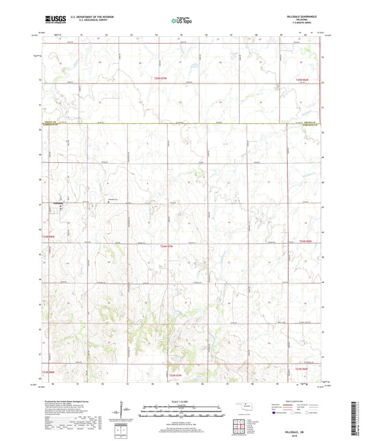 Hillsdale Oklahoma US Topo Map Image