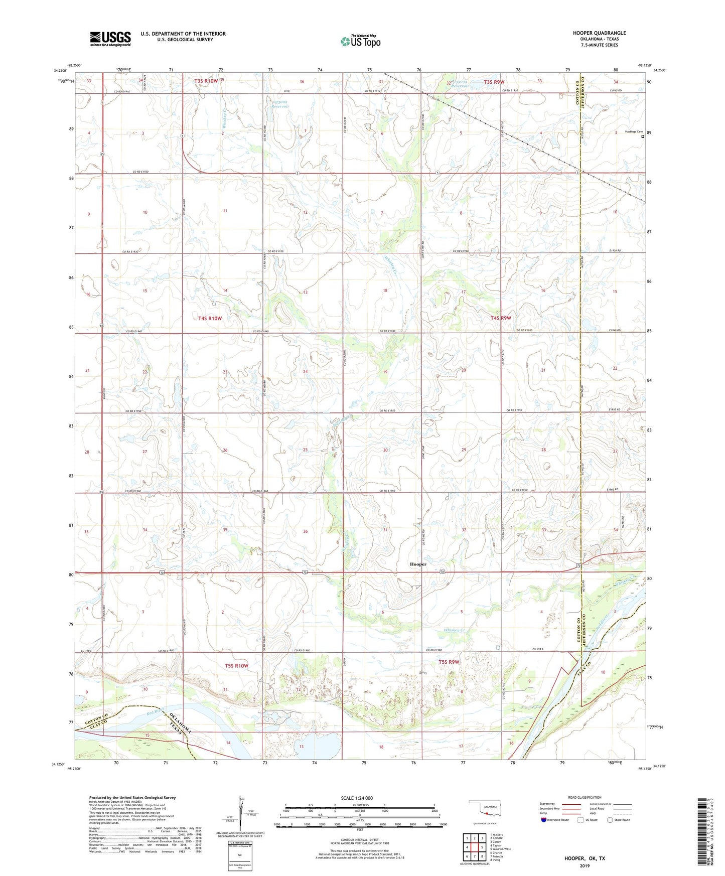 Hooper Oklahoma US Topo Map Image