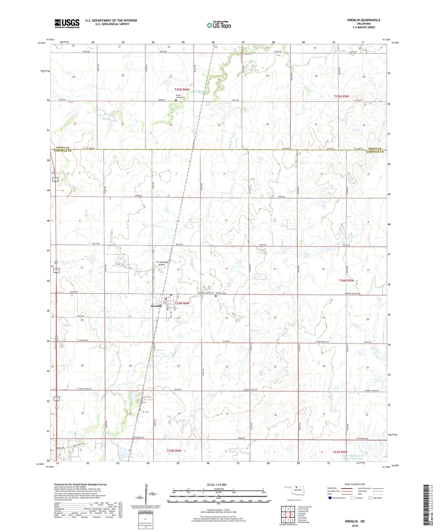 Kremlin Oklahoma US Topo Map Image