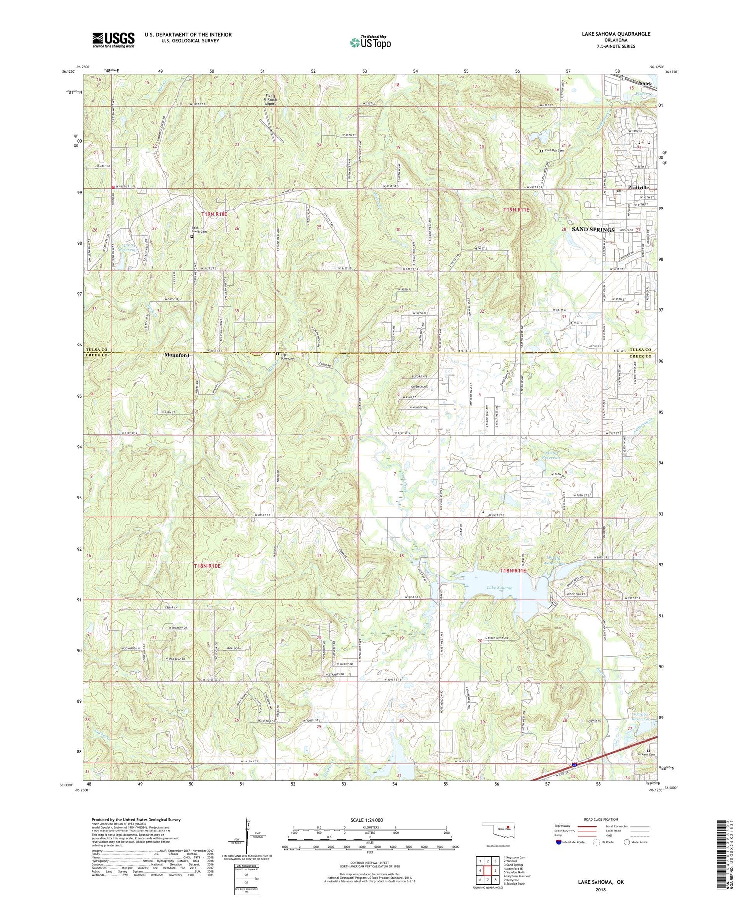 Lake Sahoma Oklahoma US Topo Map Image
