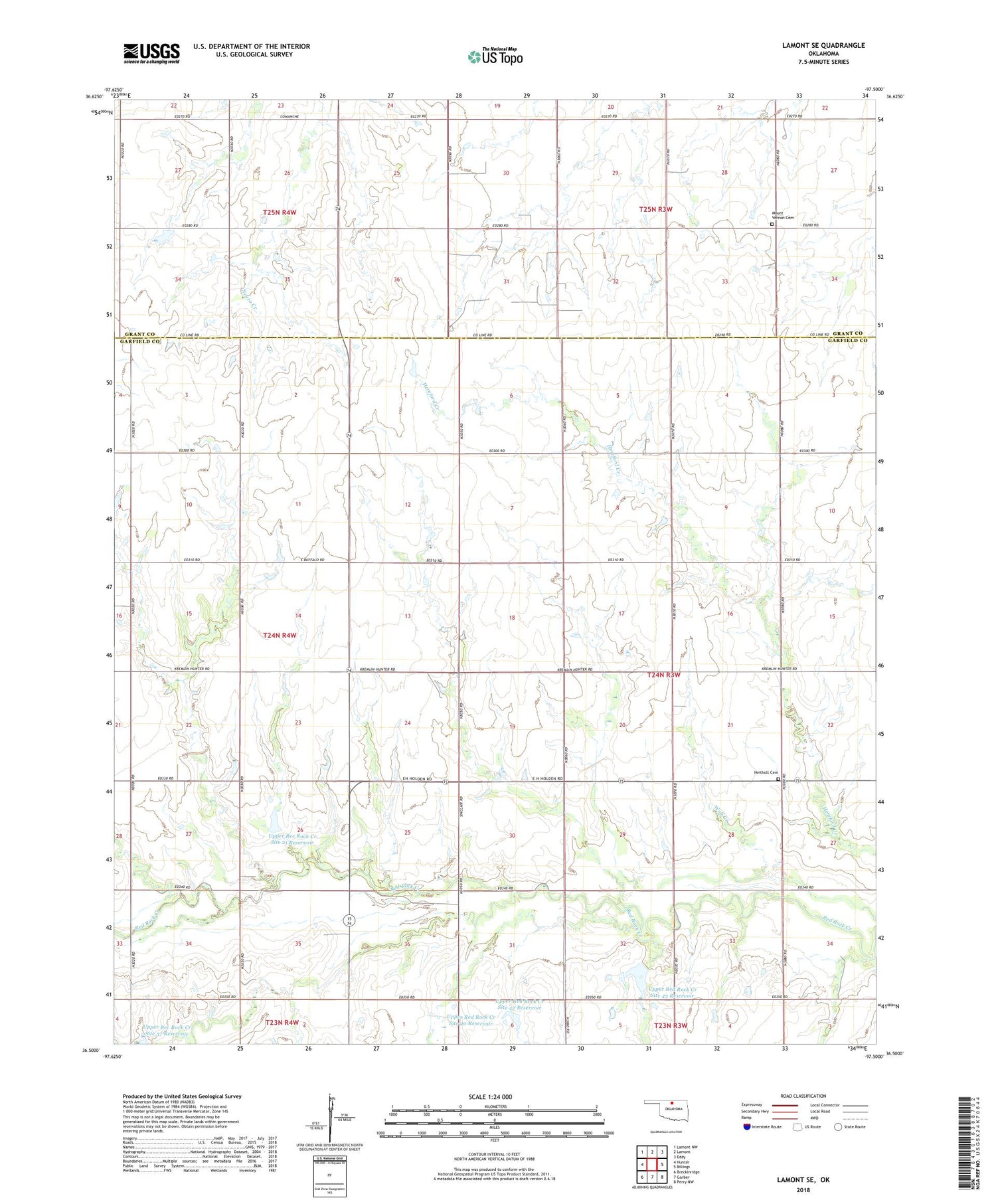 Lamont SE Oklahoma US Topo Map Image