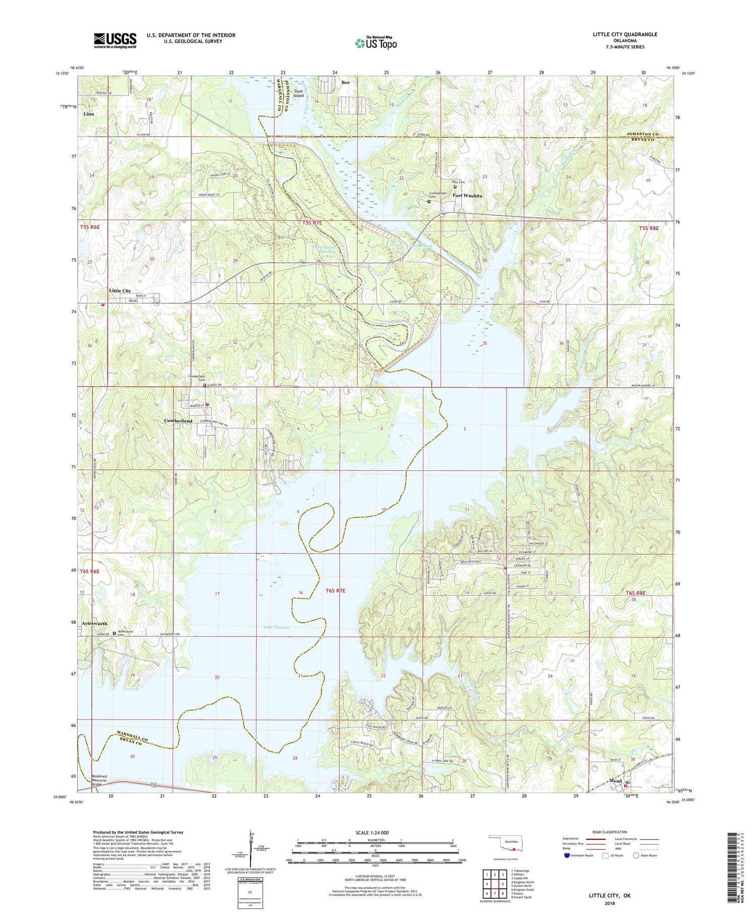 Little City Oklahoma US Topo Map Image