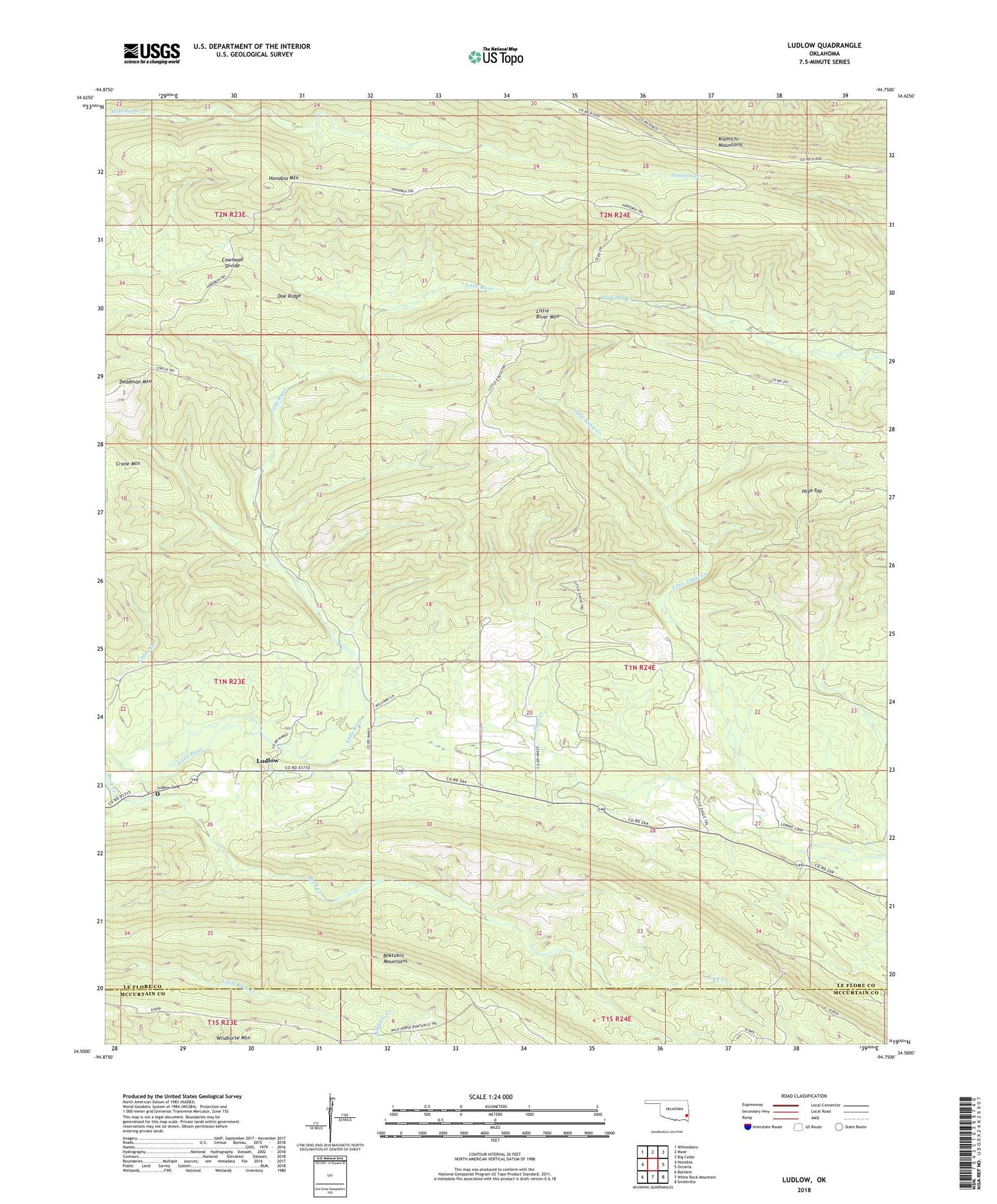 Ludlow Oklahoma US Topo Map Image