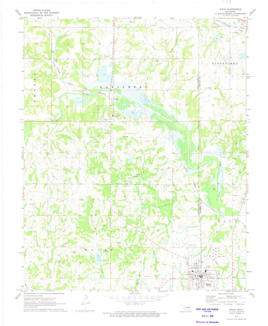 Classic USGS Maud Oklahoma 7.5'x7.5' Topo Map Image