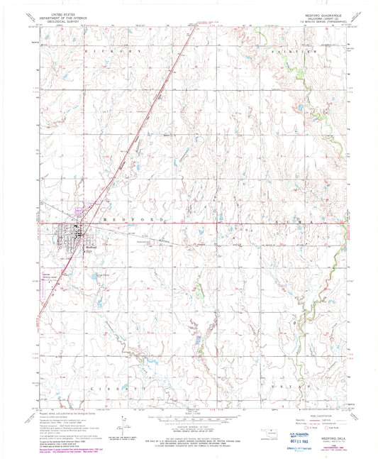 Classic USGS Medford Oklahoma 7.5'x7.5' Topo Map Image