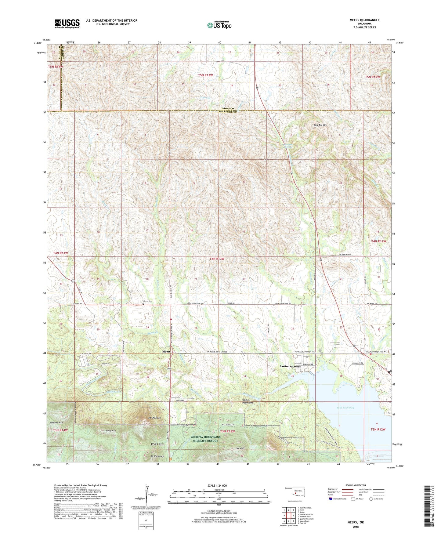 Meers Oklahoma US Topo Map Image