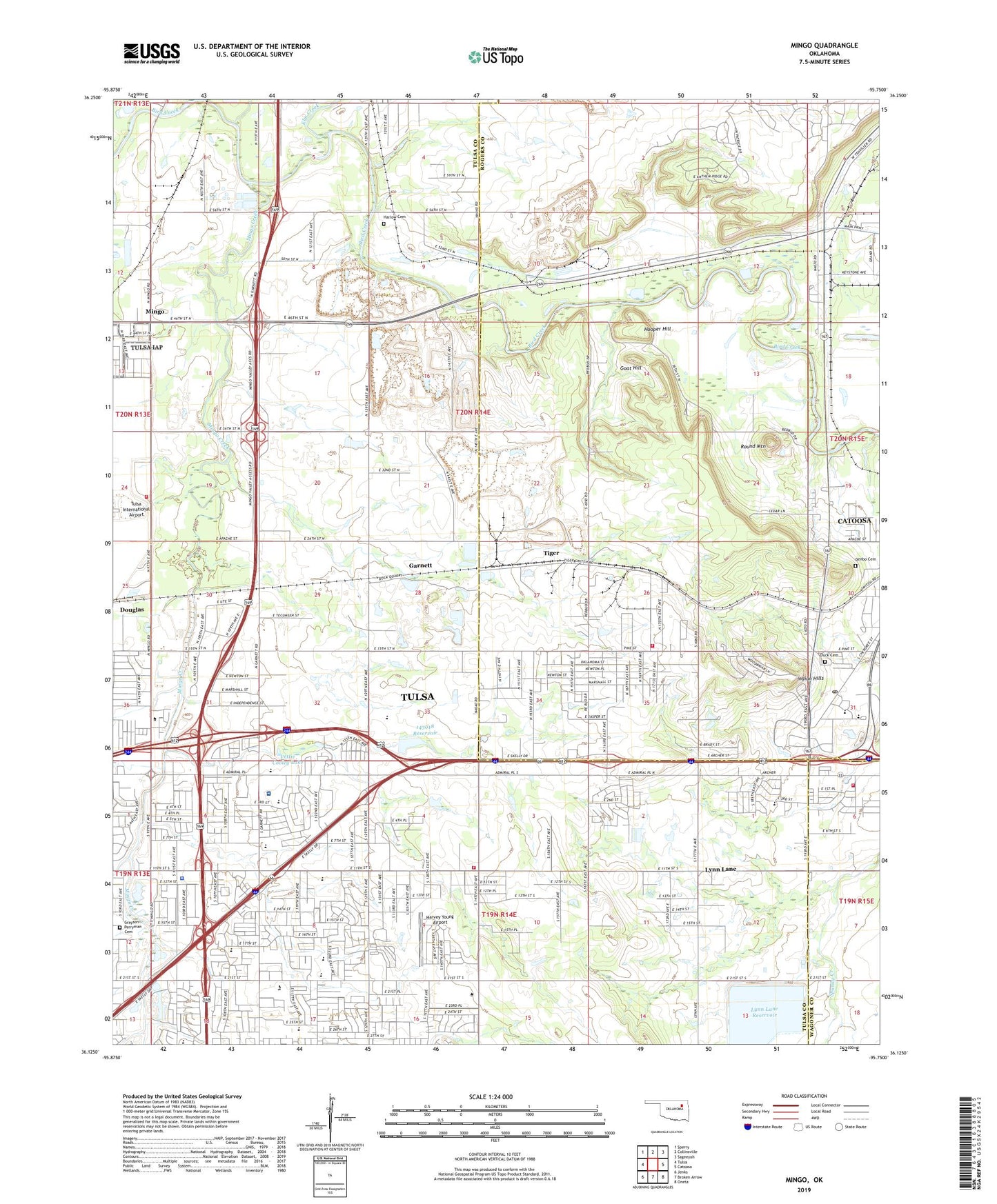 Mingo Oklahoma US Topo Map Image