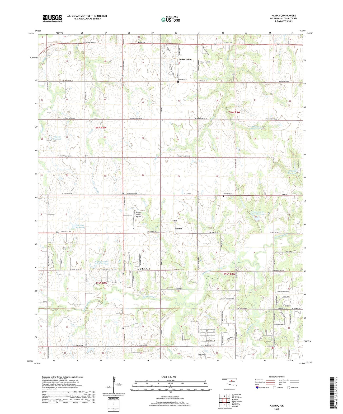 Navina Oklahoma US Topo Map Image