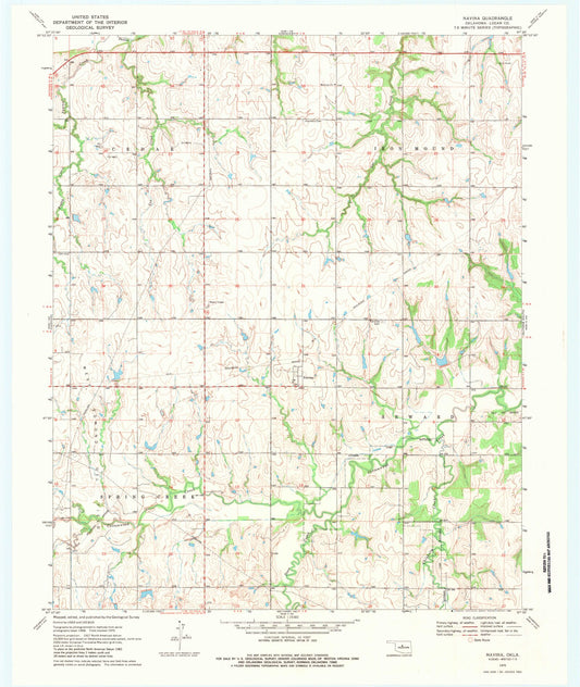 Classic USGS Navina Oklahoma 7.5'x7.5' Topo Map Image