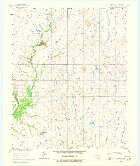 Classic USGS Neodesha Oklahoma 7.5'x7.5' Topo Map Image