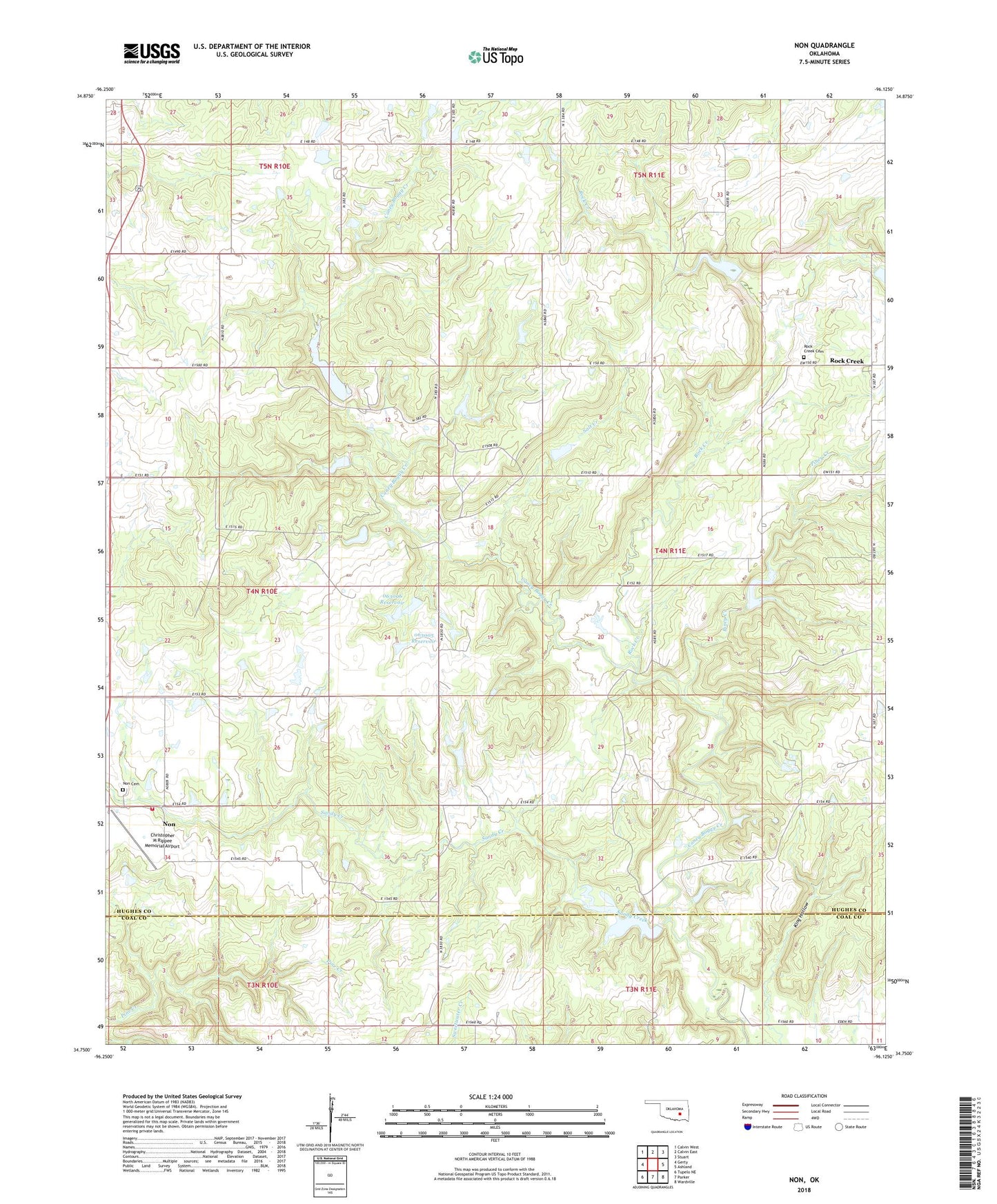 Non Oklahoma US Topo Map Image